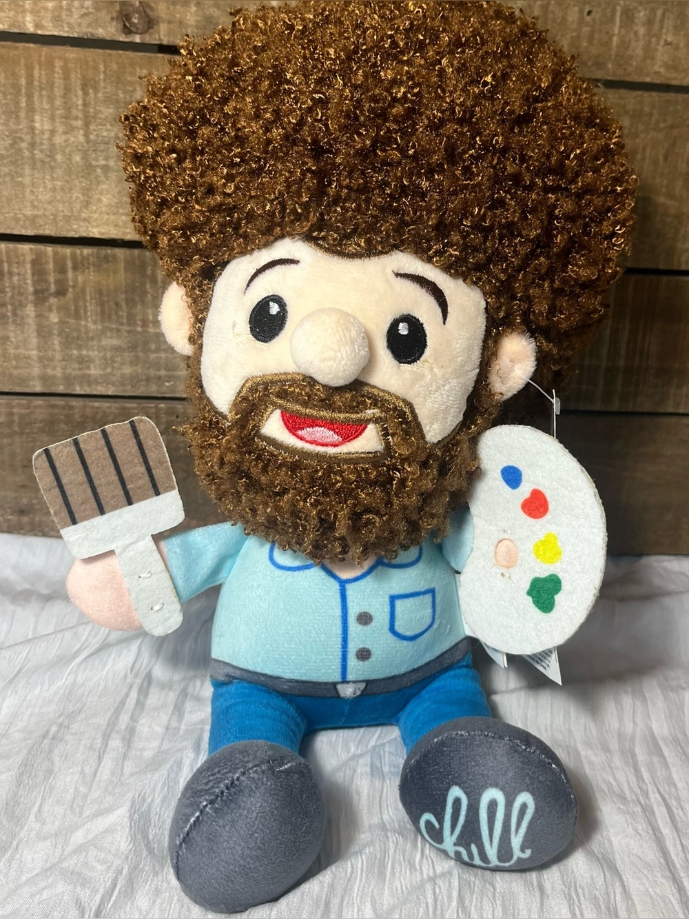 14" Bob Ross Plush (10” sitting) Stuffed Doll Fiesta Official Licensed NWT